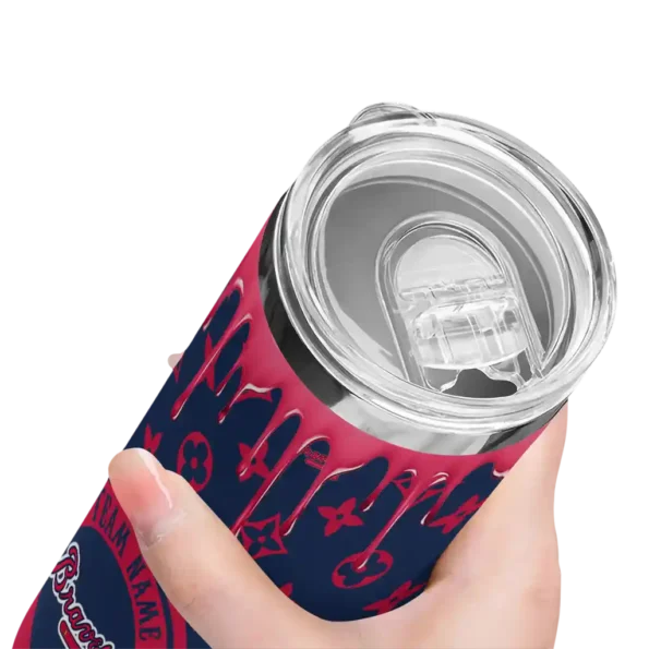 custom atlanta braves camo streak navy skinny tumbler high quality.webp