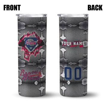 custom atlanta braves chevron v navy gray skinny tumbler fashion forward.webp