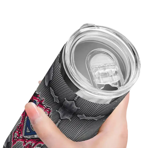 custom atlanta braves chevron v navy gray skinny tumbler high quality.webp