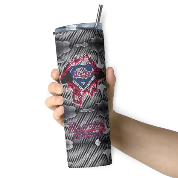 custom atlanta braves chevron v navy gray skinny tumbler premium grade.webp