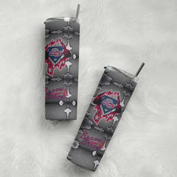 custom atlanta braves chevron v navy gray skinny tumbler top rated.webp