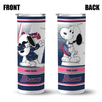 custom atlanta braves snoopy dog navy white skinny tumbler fashion forward.webp