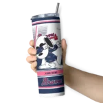 custom atlanta braves snoopy dog navy white skinny tumbler best selling 1.webp