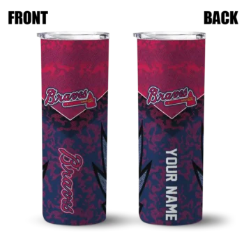 custom atlanta braves spiral burst print navy skinny tumbler fashion forward.webp