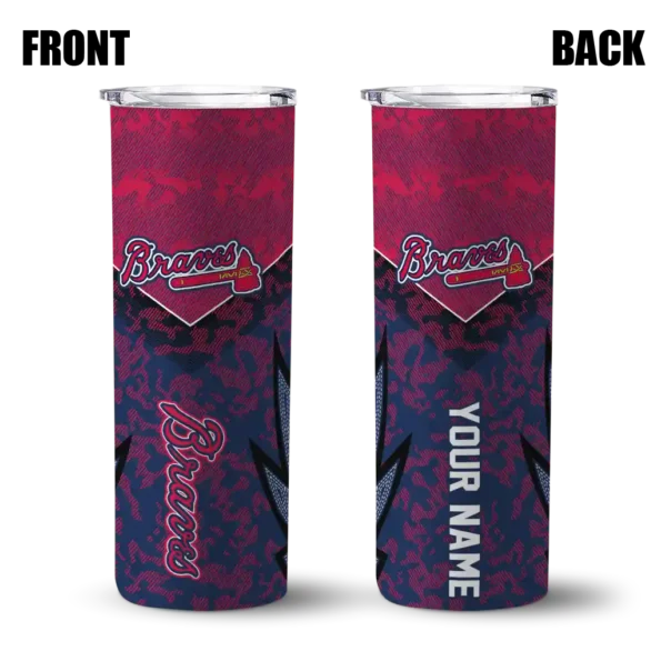 custom atlanta braves spiral burst print navy skinny tumbler fashion forward.webp