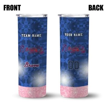 custom atlanta braves starburst tiles navy skinny tumbler fashion forward.webp