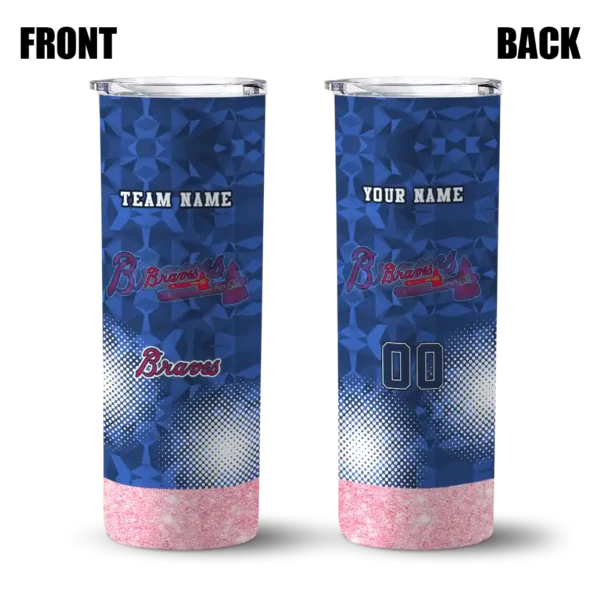 custom atlanta braves starburst tiles navy skinny tumbler fashion forward.webp