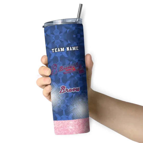 custom atlanta braves starburst tiles navy skinny tumbler premium grade.webp