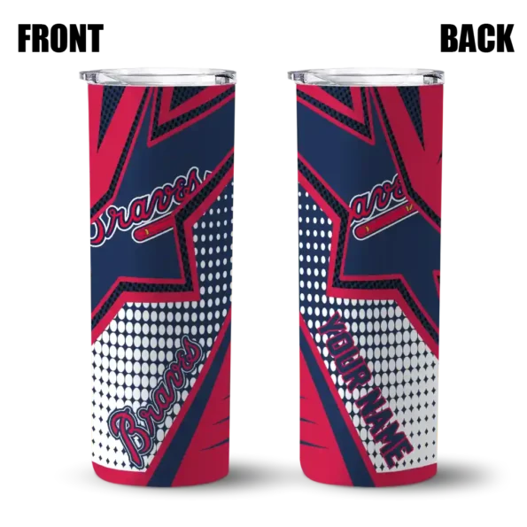 custom atlanta braves web stripes navy white skinny tumbler fashion forward.webp