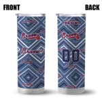 custom atlanta braves zipper leopard navy skinny tumbler best selling.webp