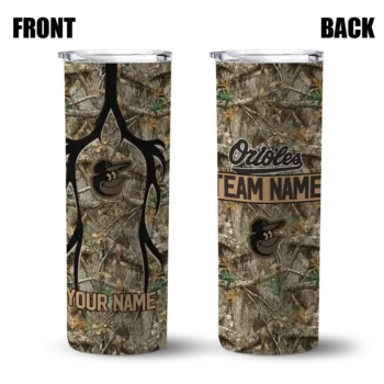 custom baltimore orioles antler flow camo skinny tumbler fashion forward.webp