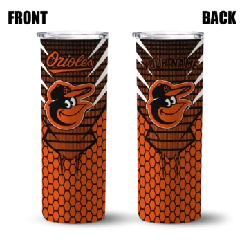 custom baltimore orioles chevron stripes orange skinny tumbler fashion forward.webp