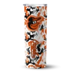 custom baltimore orioles claw marks orange white skinny tumbler best selling.webp