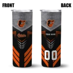 custom baltimore orioles hexagon honeycomb orange black skinny tumbler best selling.webp
