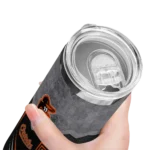 custom baltimore orioles hexagon honeycomb orange black skinny tumbler best selling.webp