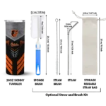 custom baltimore orioles hexagon honeycomb orange black skinny tumbler best selling.webp