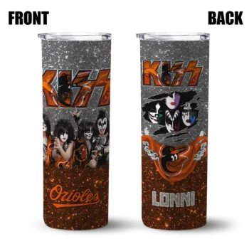 custom baltimore orioles kiss band black skinny tumbler fashion forward.webp