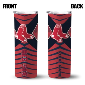 custom boston red sox camo texture red skinny tumbler fashion forward.webp