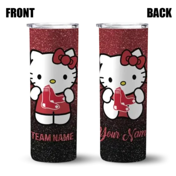 custom boston red sox hello kitty red black skinny tumbler fashion forward.webp
