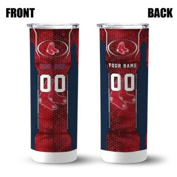 custom boston red sox stacked diamond red skinny tumbler fashion forward.webp
