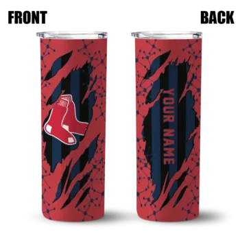 custom boston red sox star pop red black skinny tumbler fashion forward.webp