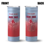 custom boston red sox swirl texture red skinny tumbler best selling.webp