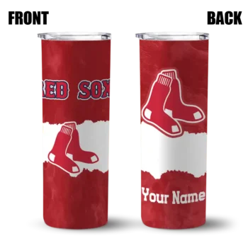 custom boston red sox torn band red white skinny tumbler fashion forward.webp