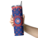 custom chicago cubs camo streak blue skinny tumbler best selling 1.webp