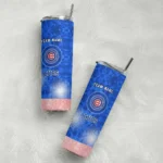 custom chicago cubs starburst tiles blue skinny tumbler best selling.webp