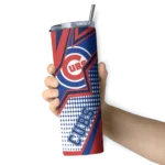 custom chicago cubs web stripes blue white skinny tumbler best selling 1.webp