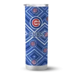 custom chicago cubs zipper leopard blue skinny tumbler best selling.webp
