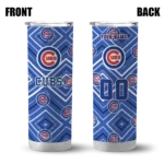 custom chicago cubs zipper leopard blue skinny tumbler best selling.webp