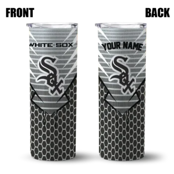 custom chicago white sox chevron stripes black skinny tumbler fashion forward.webp