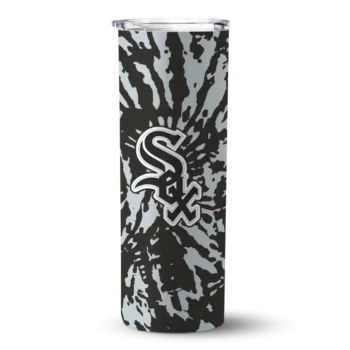 custom chicago white sox metallic grid black skinny tumbler best selling.webp
