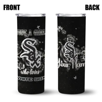 custom chicago white sox rose romance black skinny tumbler fashion forward.webp