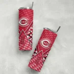 custom cincinnati reds monogram burst red white skinny tumbler best selling.webp
