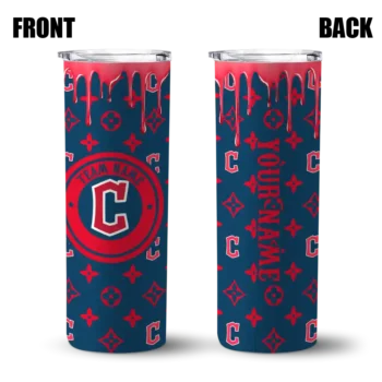 custom cleveland guardians camo streak navy blue skinny tumbler fashion forward.webp