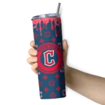 custom cleveland guardians camo streak navy blue skinny tumbler best selling.webp