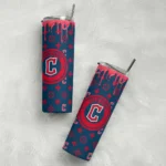 custom cleveland guardians camo streak navy blue skinny tumbler best selling.webp