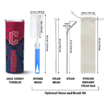 custom cleveland guardians spiral burst print navy blue skinny tumbler best selling.webp