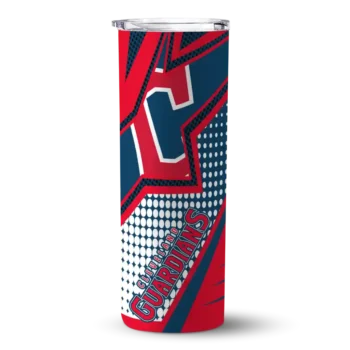 custom cleveland guardians web stripes navy blue white skinny tumbler best selling.webp