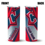 custom cleveland guardians web stripes navy blue white skinny tumbler best selling.webp