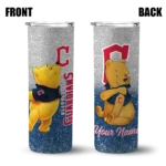 custom cleveland guardians winnie the pooh navy blue gray skinny tumbler best selling 1.webp