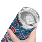 custom cleveland guardians zipper leopard navy blue skinny tumbler best selling 1.webp