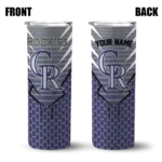 custom colorado rockies chevron stripes blue skinny tumbler best selling.webp
