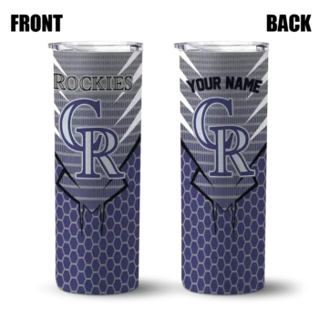 custom colorado rockies chevron stripes blue skinny tumbler fashion forward.webp