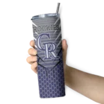 custom colorado rockies chevron stripes blue skinny tumbler best selling.webp