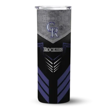 custom colorado rockies hexagon honeycomb blue black skinny tumbler best selling.webp