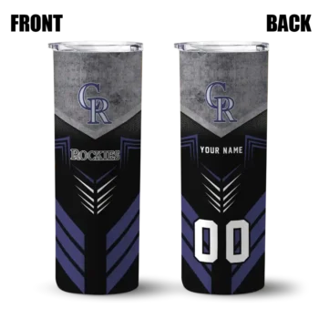 custom colorado rockies hexagon honeycomb blue black skinny tumbler fashion forward.webp