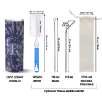 custom colorado rockies metallic grid blue skinny tumbler best selling.webp